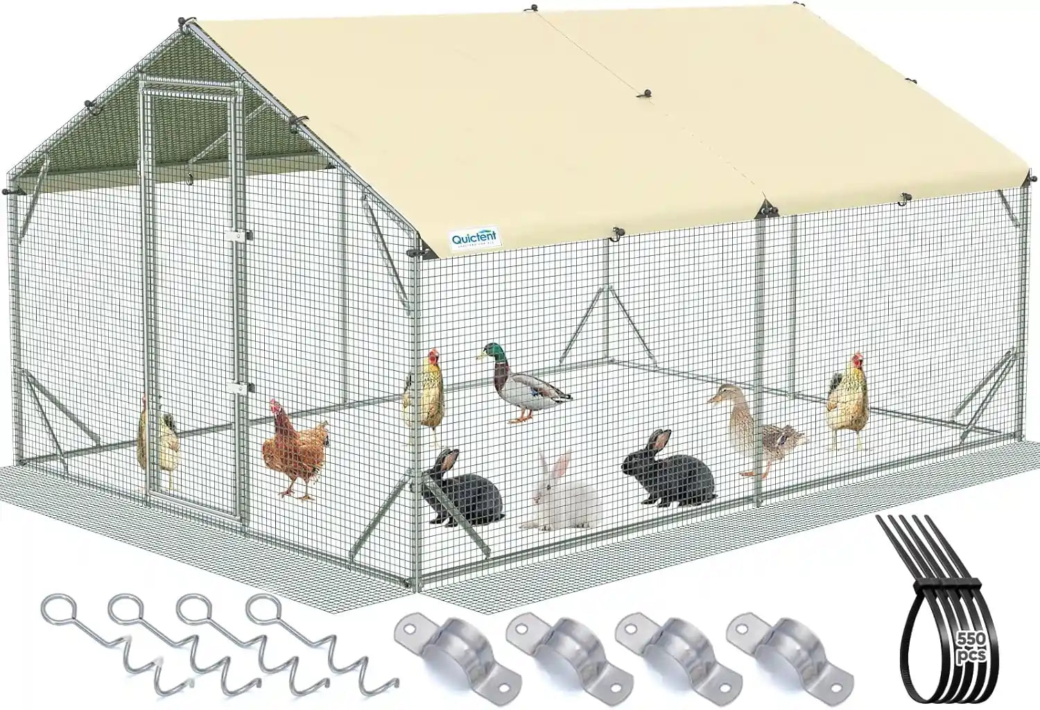 Large Chicken Coop#size_12x9ft w/Extended Wire