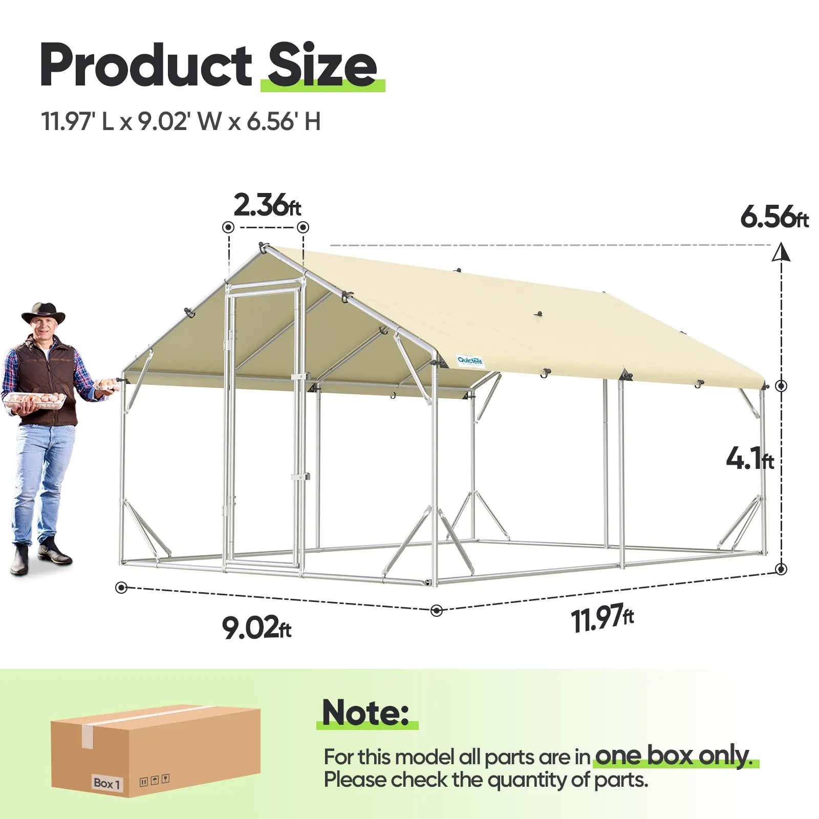 Chicken Coop Size#size_12x9ft w/Extended Wire