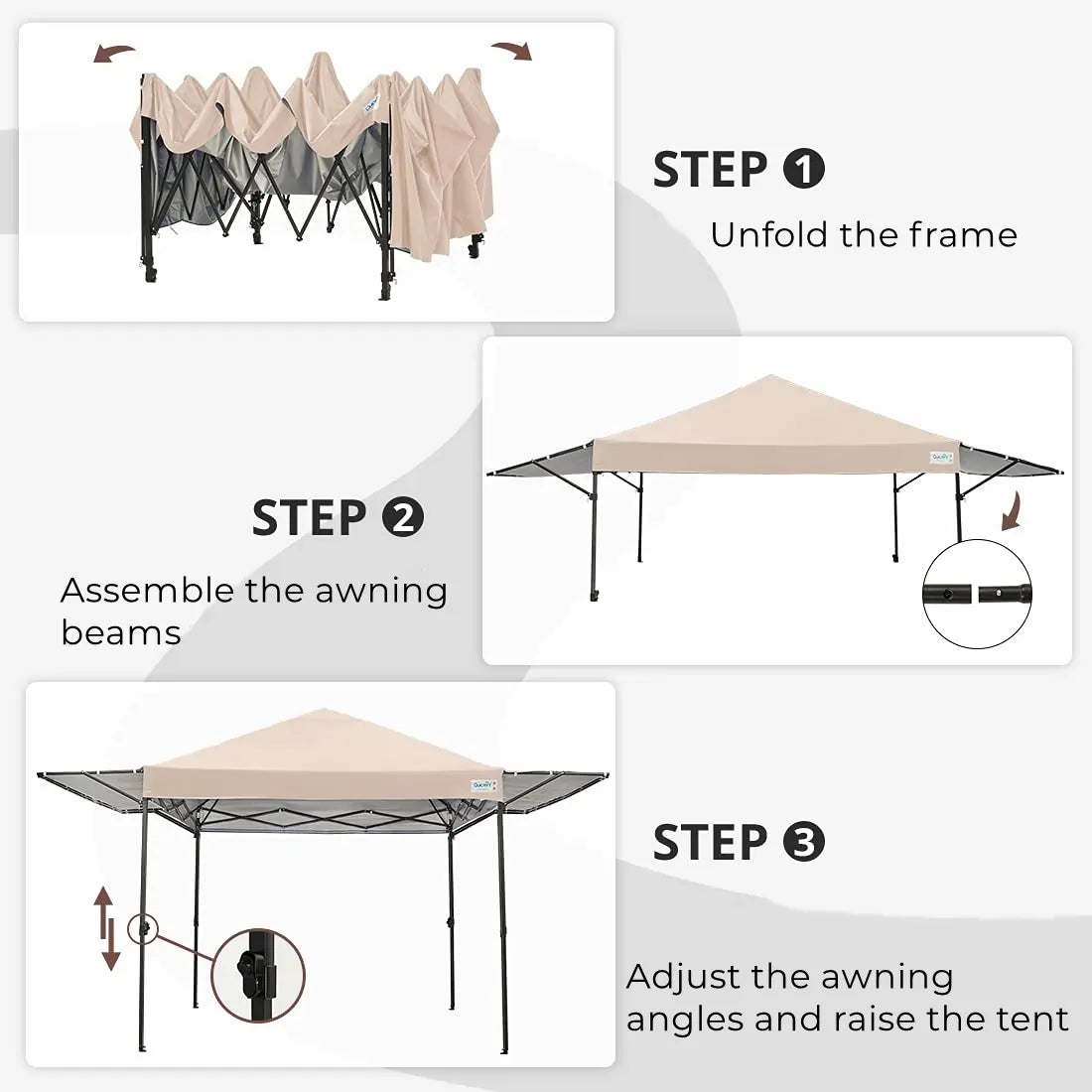Tan 10x10 pop up shade tent installation guide#color_tan