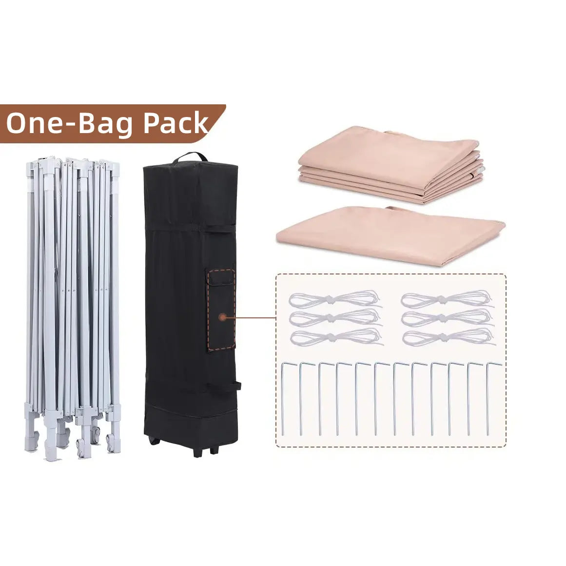 10' x 20' Pop Up Canopy Easy Transportation#color_beige