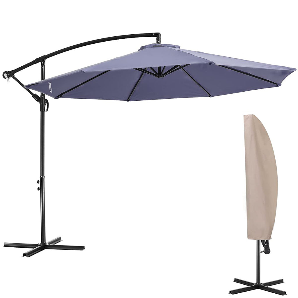 10FT Offset Patio Umbrella#color_navy blue