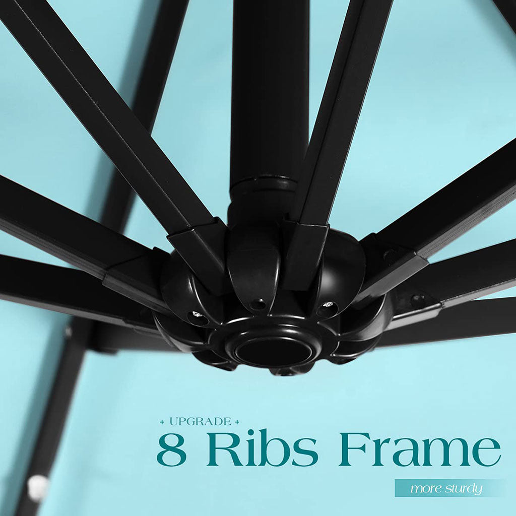 8 ribs frame of patio umbrella#color_turquoise