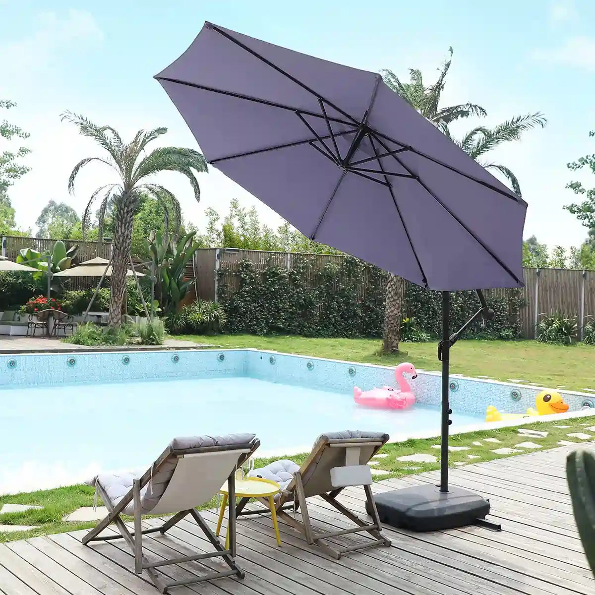 Navy Blue 10 ft offset patio umbrella for pool side#color_navy blue