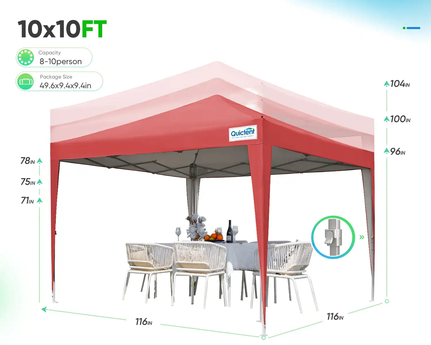 red 10x10 canopy height#color_wine red