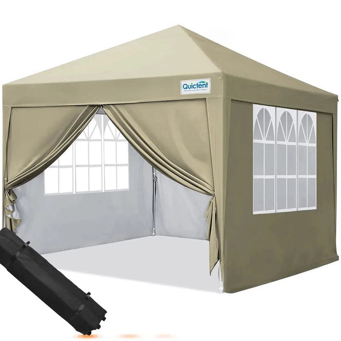 10x10 upgraded pop up canopy tent - beige#color_beige