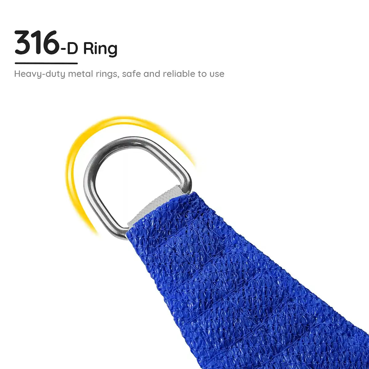 blue rectangular sunshade sail 316 D ring