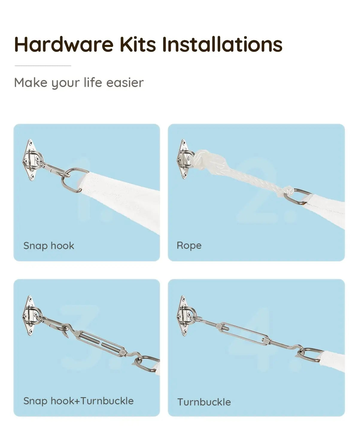 white shade sail hardware kits