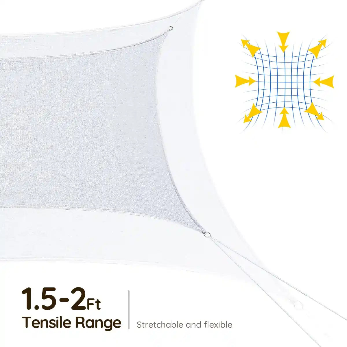 white rectangular sunshade sail shade range