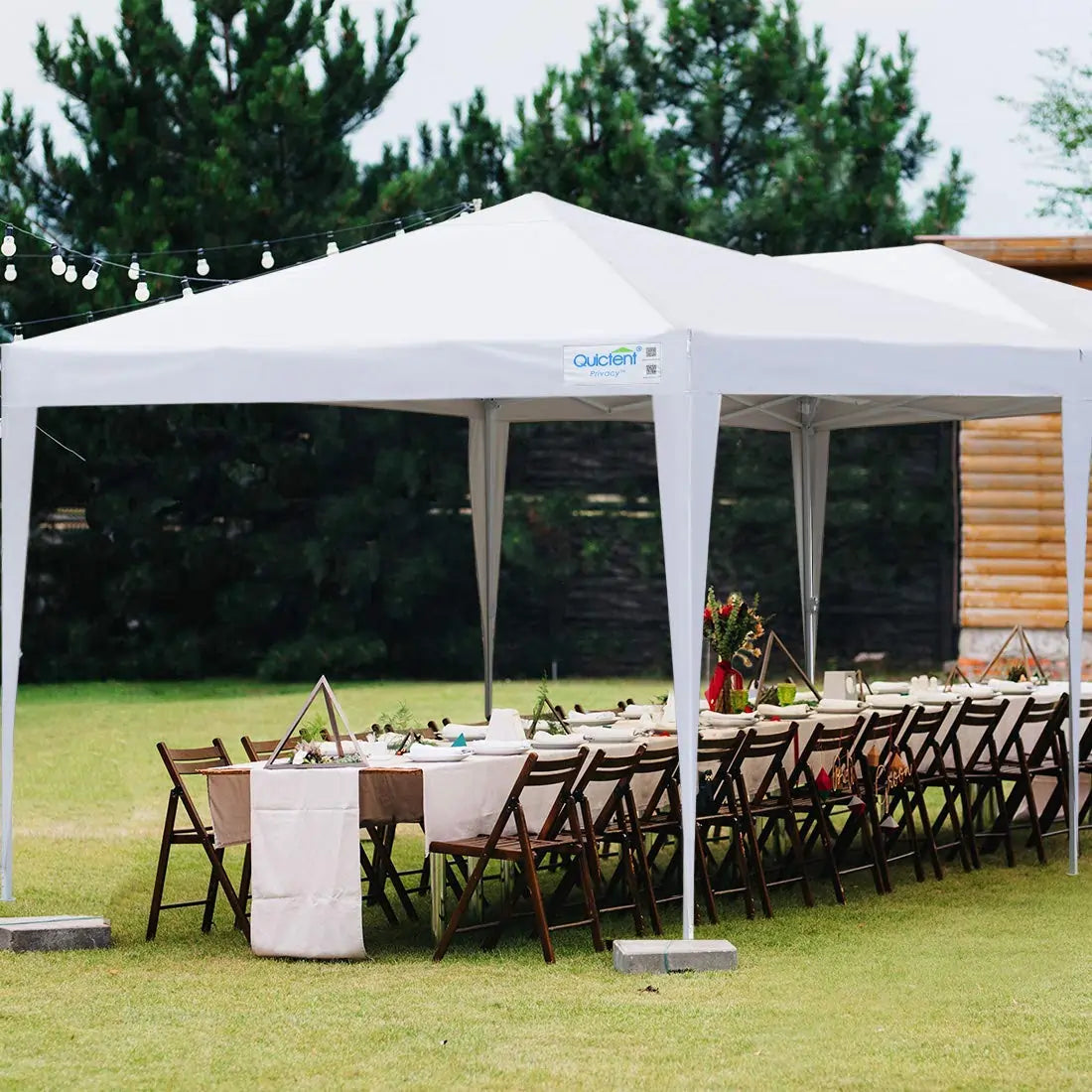 white 10x20 canopy tent no side backyard#color_white