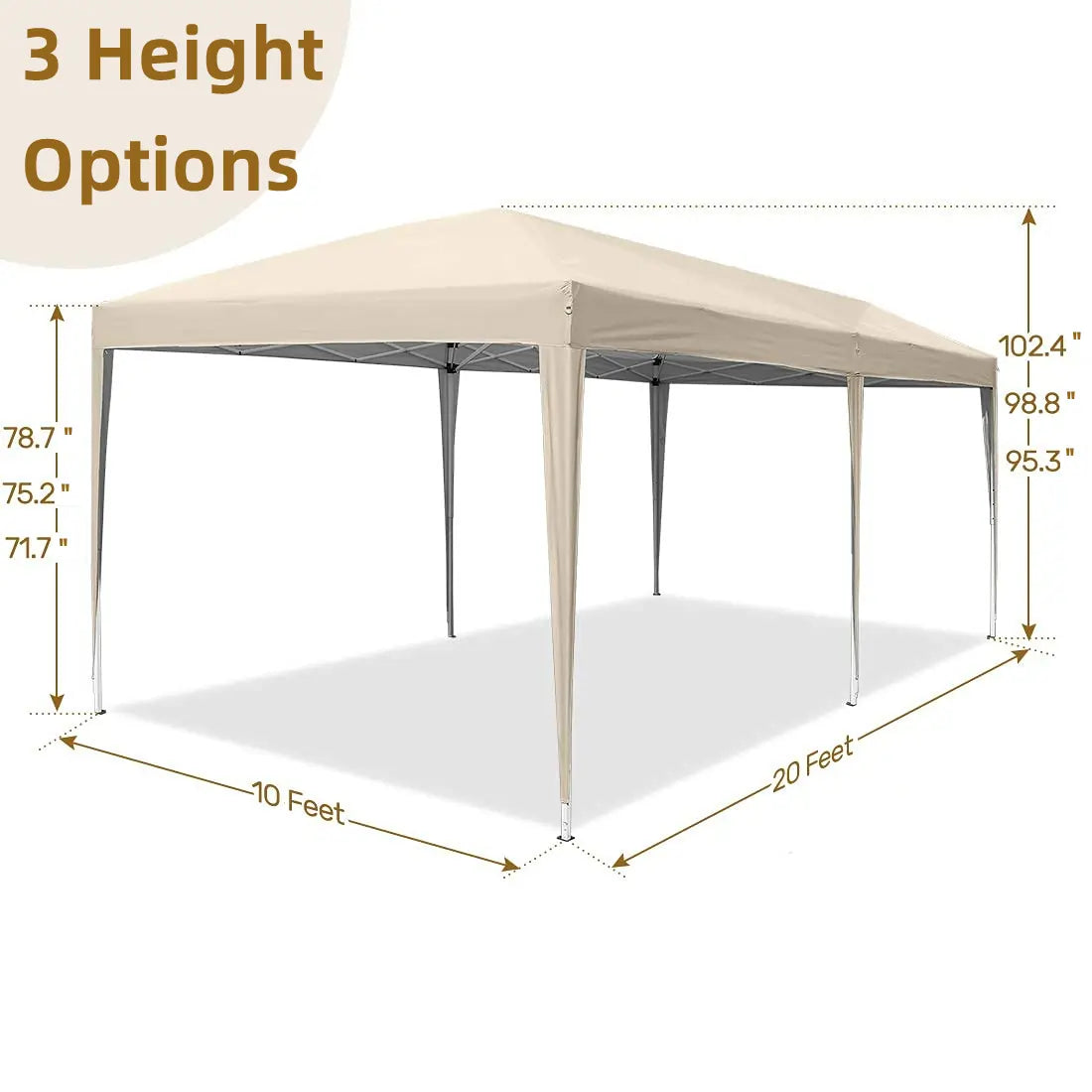 10x20 pop up tent size#color_beige