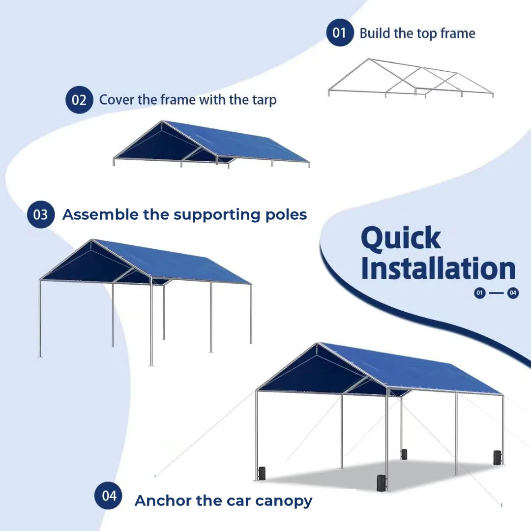 blue carport quick installation#color_blue