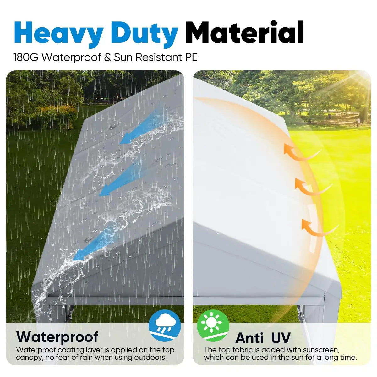 water-resistant polyethylene material#color_gray