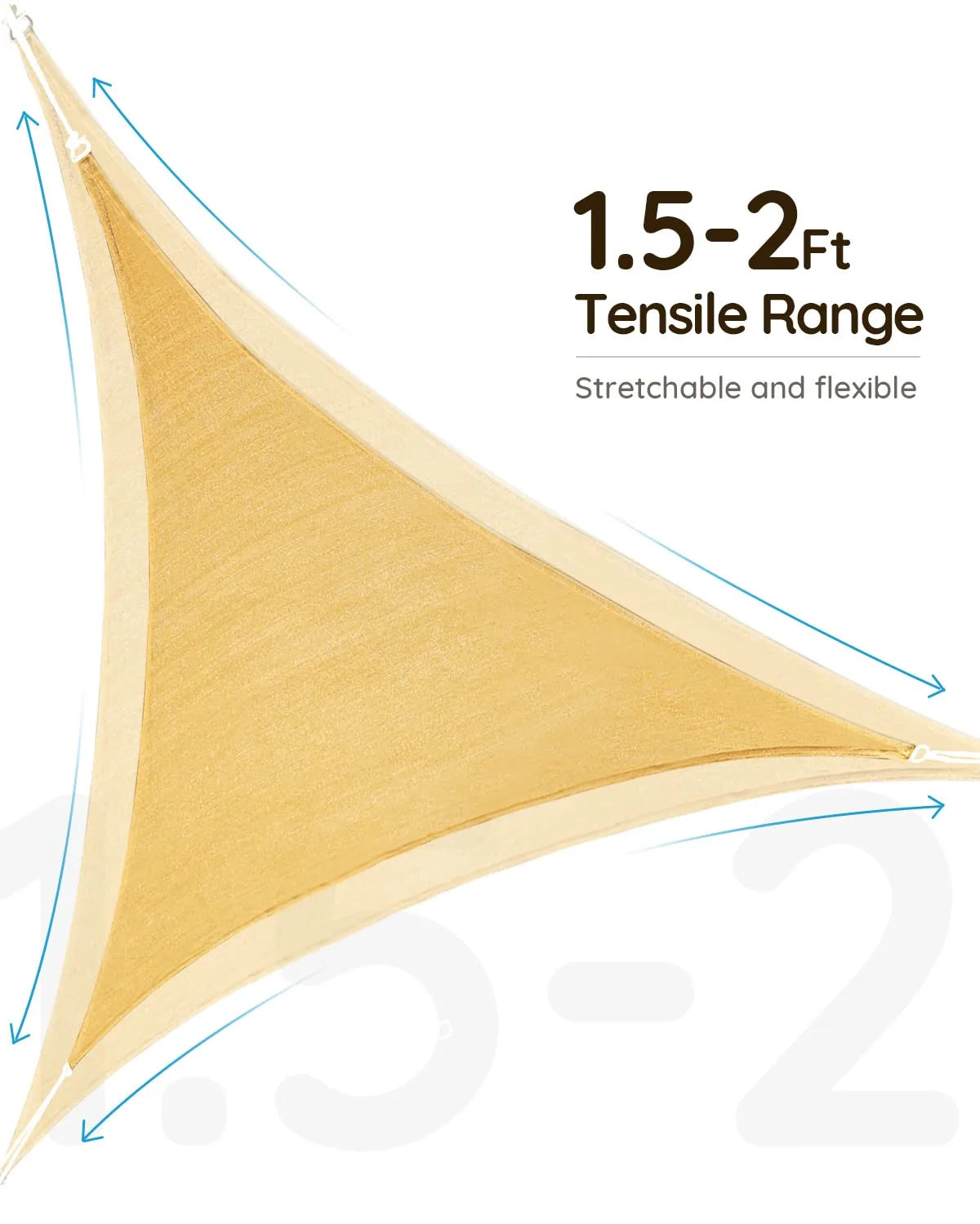 triangle shade sail are stretchable#size_16X16X16 FT