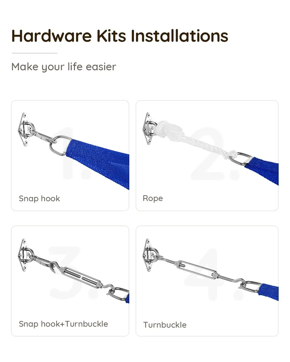 Blue Triangle shade sail hardware kits