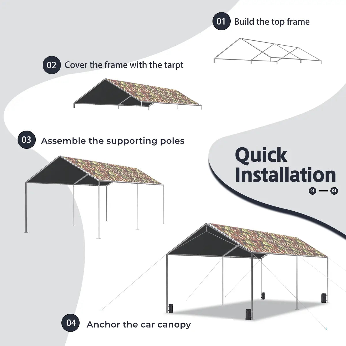 camo carport installation#color_camo
