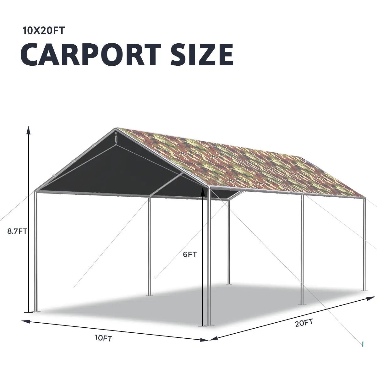 camo carport size#color_camo