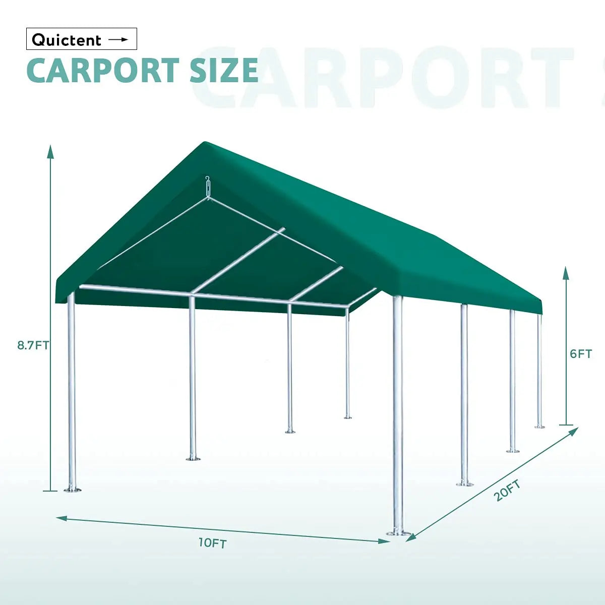 greenhouse carport canopy size#color_green