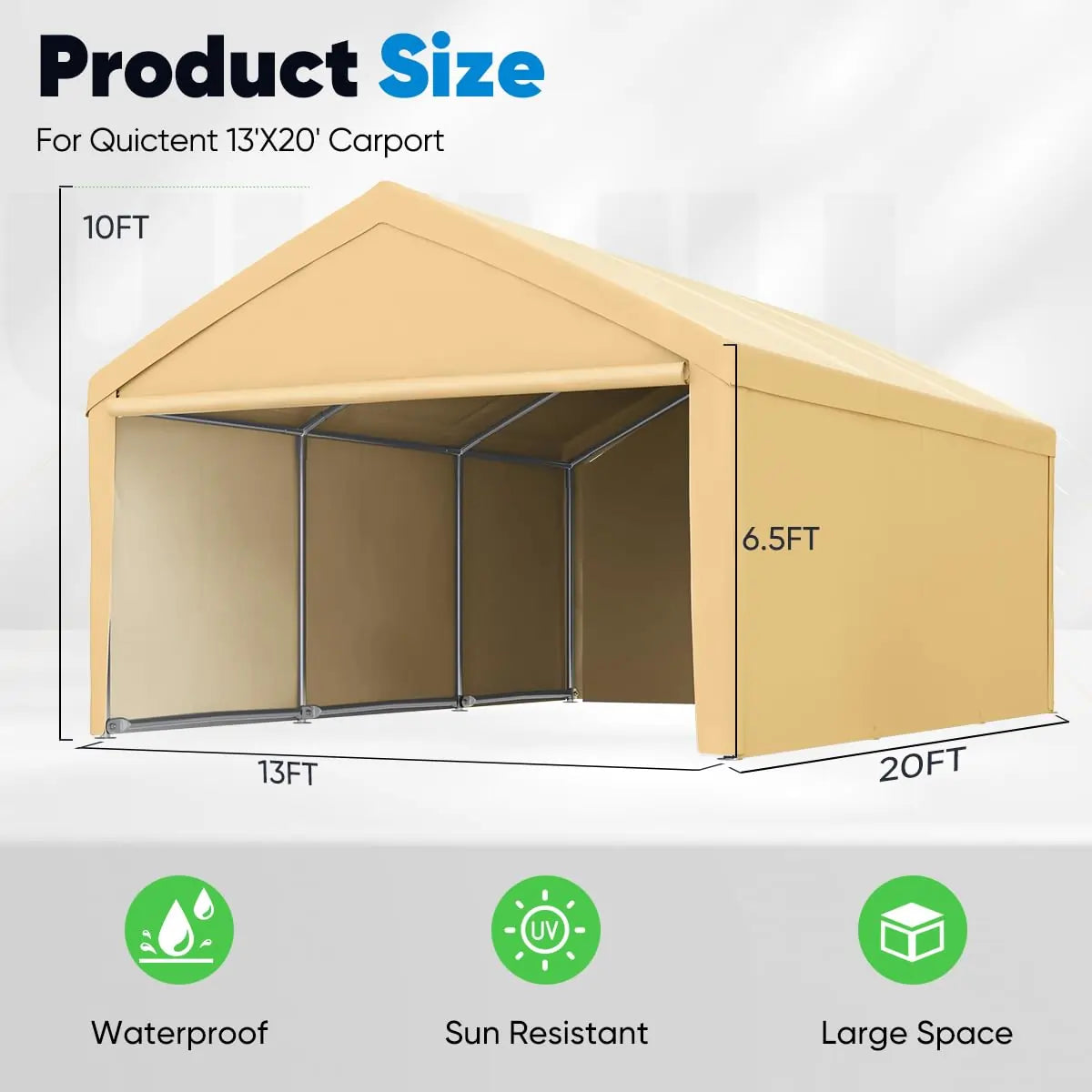 beige carport size#color_beige