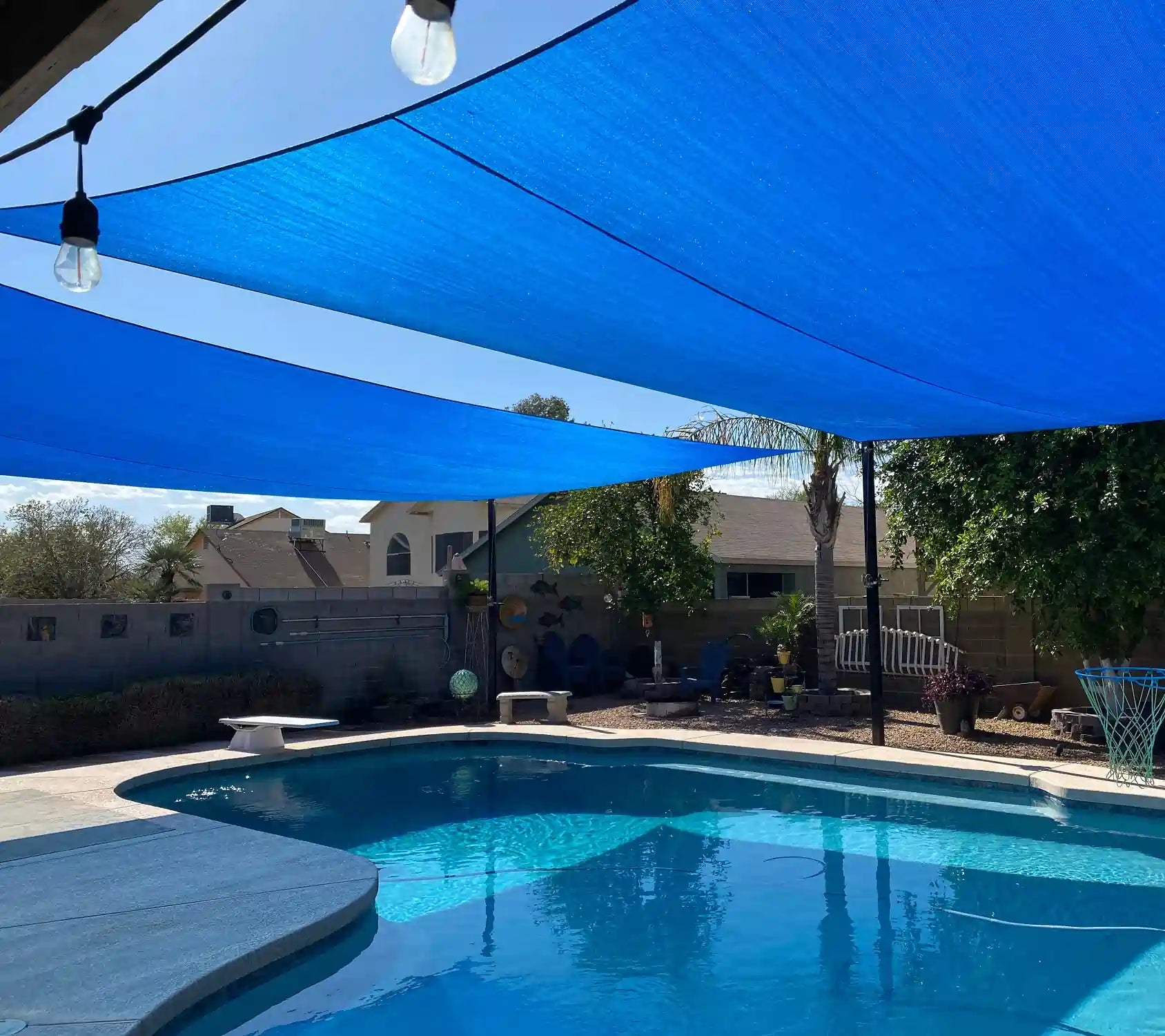 Blue Square Shade Sail for Pool Shade#color_blue