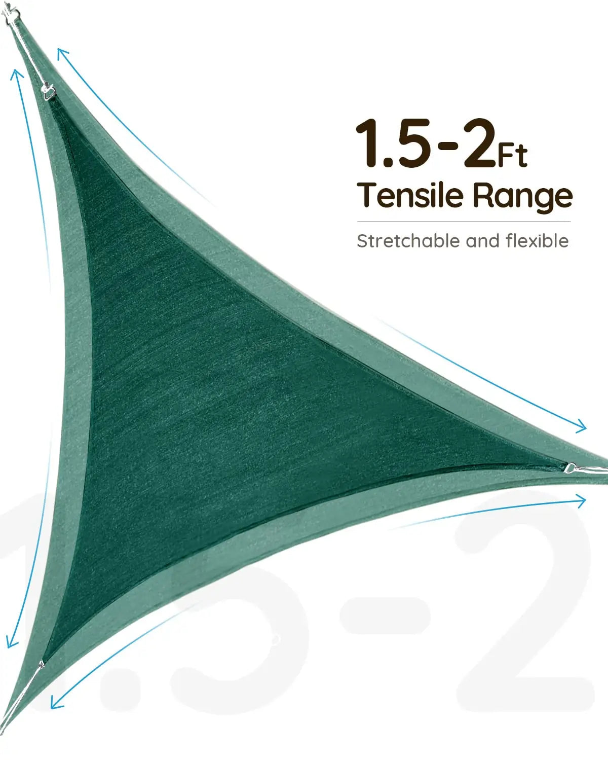 green triangle shade sail are stretchable