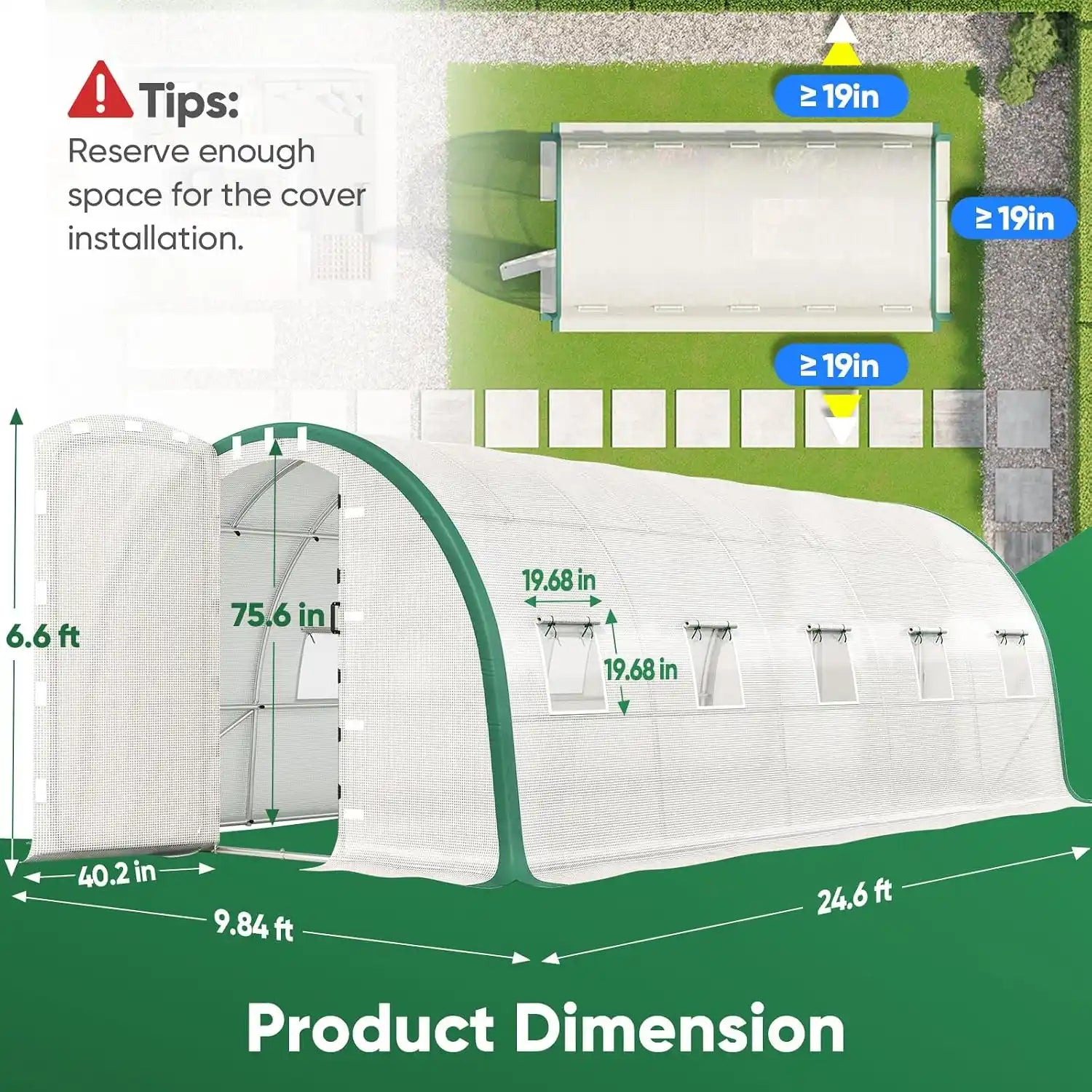 large greenhouse dimension#color_25ft-White