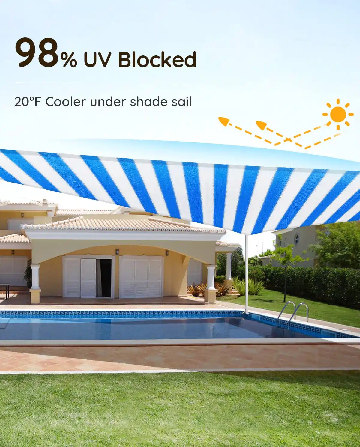 White and Blue Sun Shade UV blocked#color_blue and white