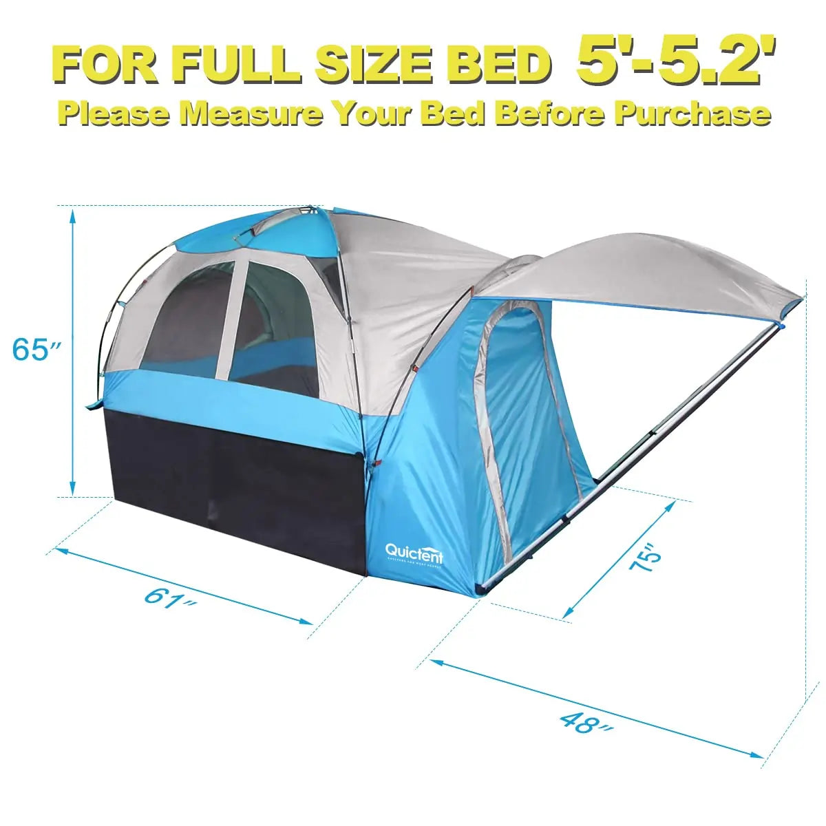 5'-5.2' Truck Bed Tent Size