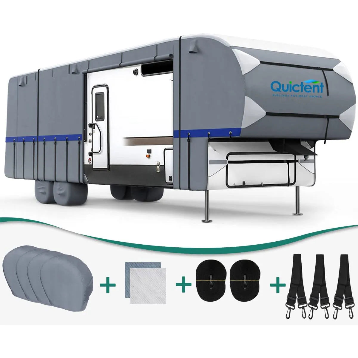 Quictent 5th Wheel RV Cover, Upgraded Camper Cover, 4 Sizes