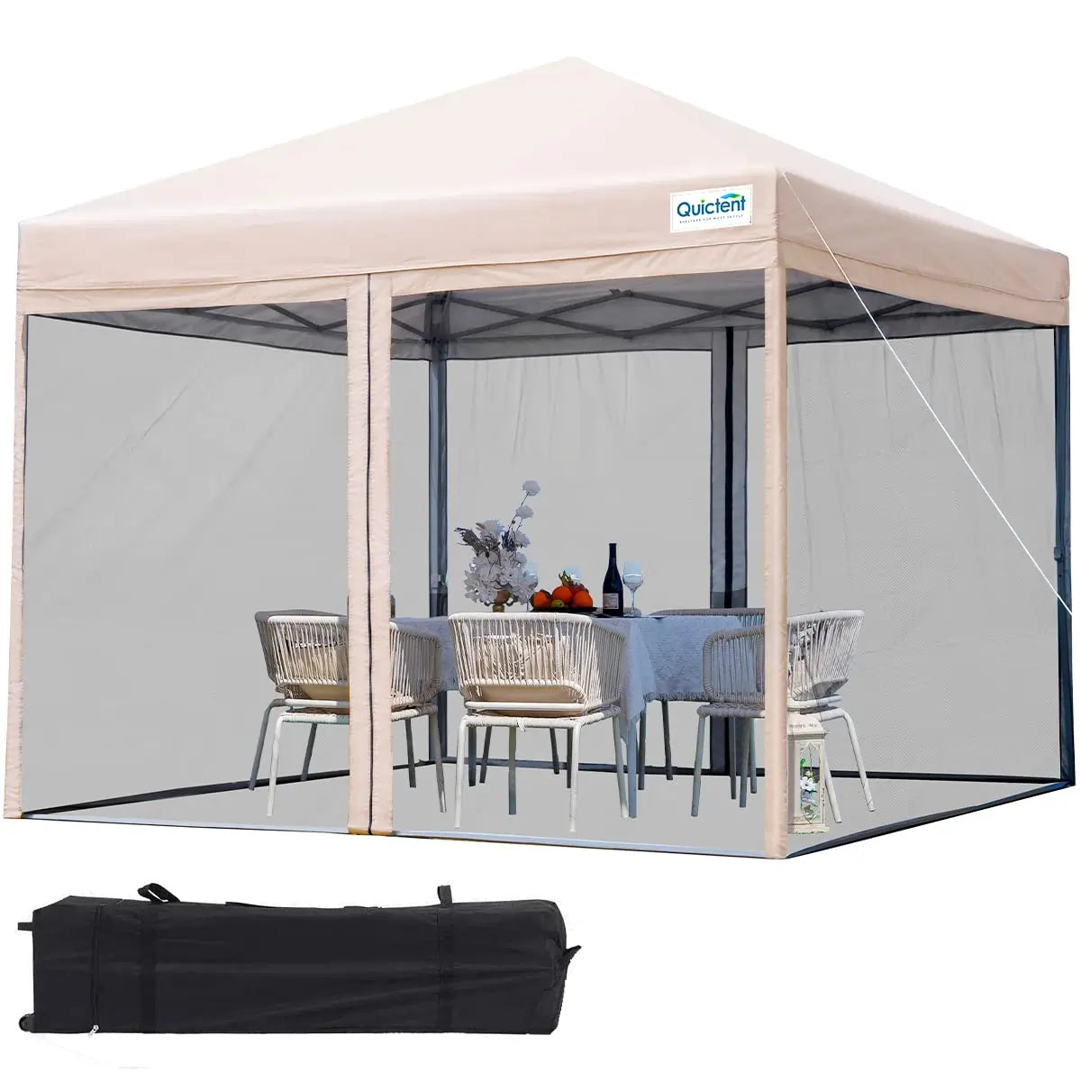 6.6' x 6.6' Pop Up Screen Tent#style_Beige