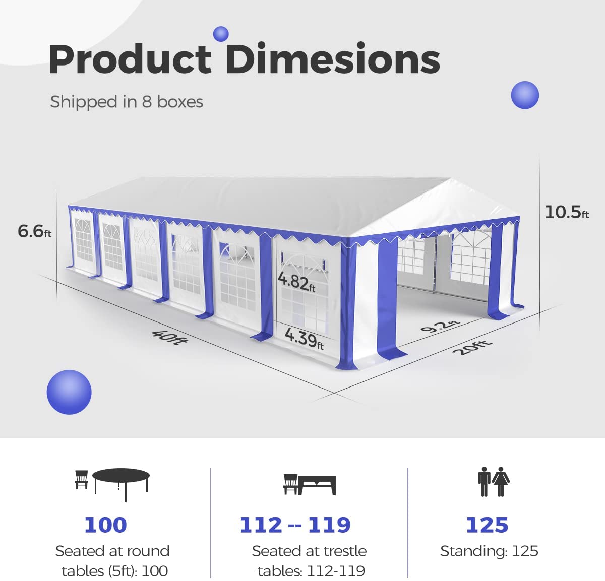 20' x 40' Party Tent sidewall