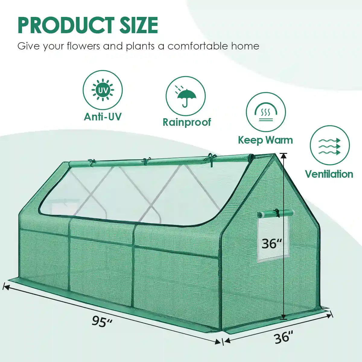 95“x36”x36“ greenhouse size#color_green