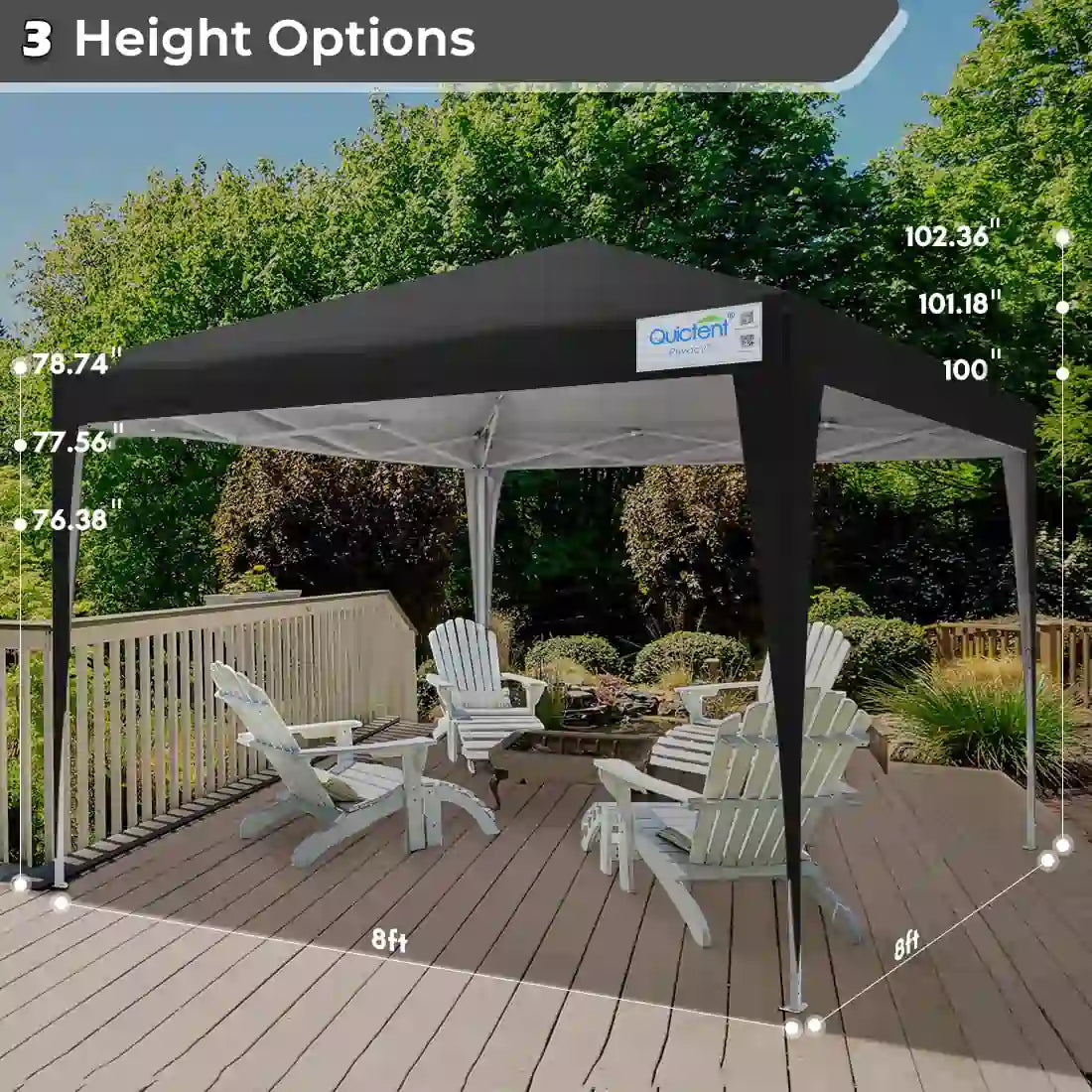 black 8x8 canopy tent height options#color_black