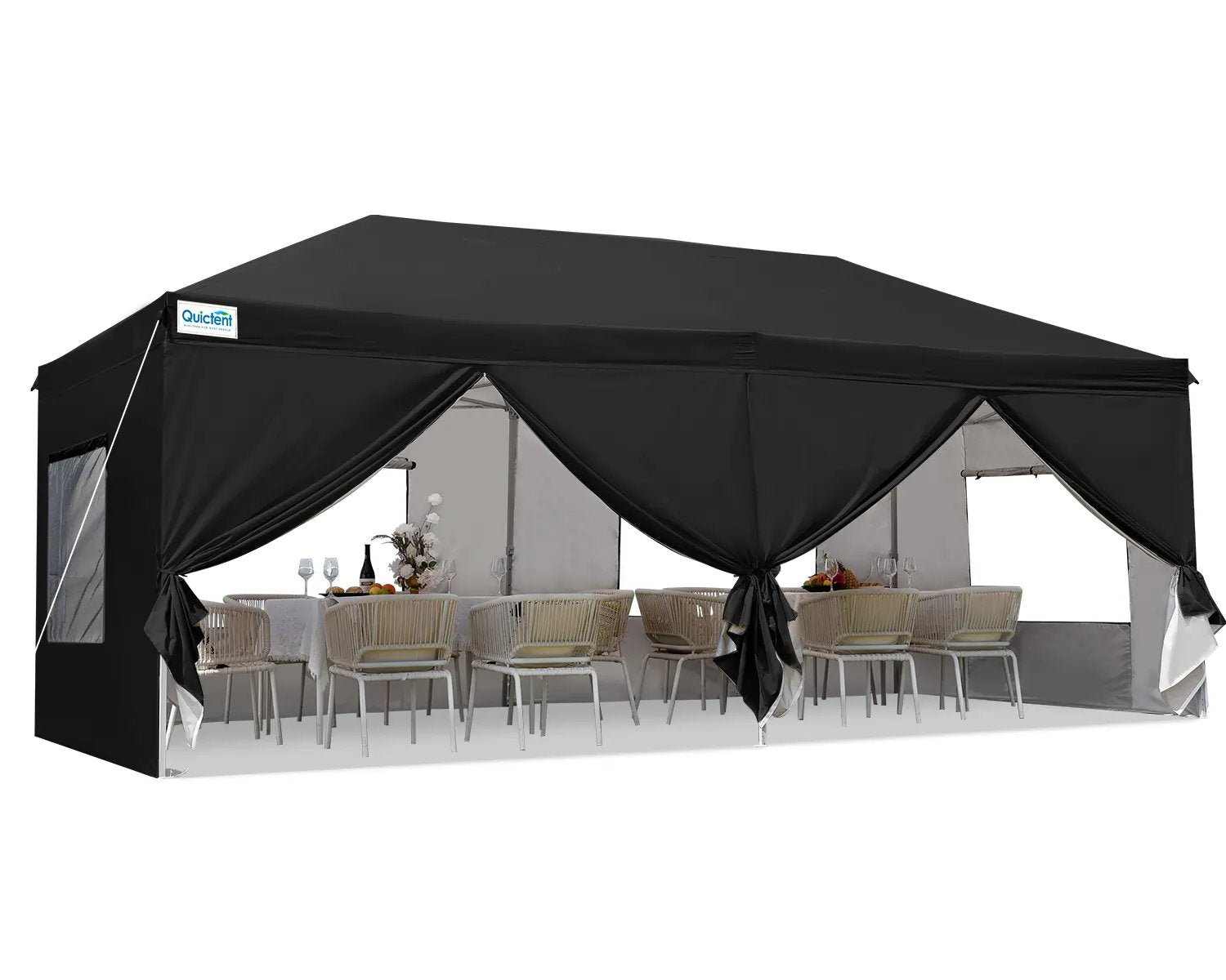 Black Privacy 10x20 Pop Up Canopy#color_black
