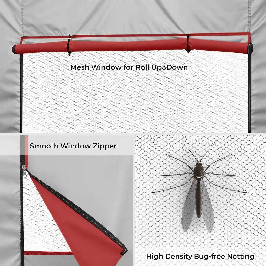 Red 10x20 canopy tent with mesh window#color_wine red