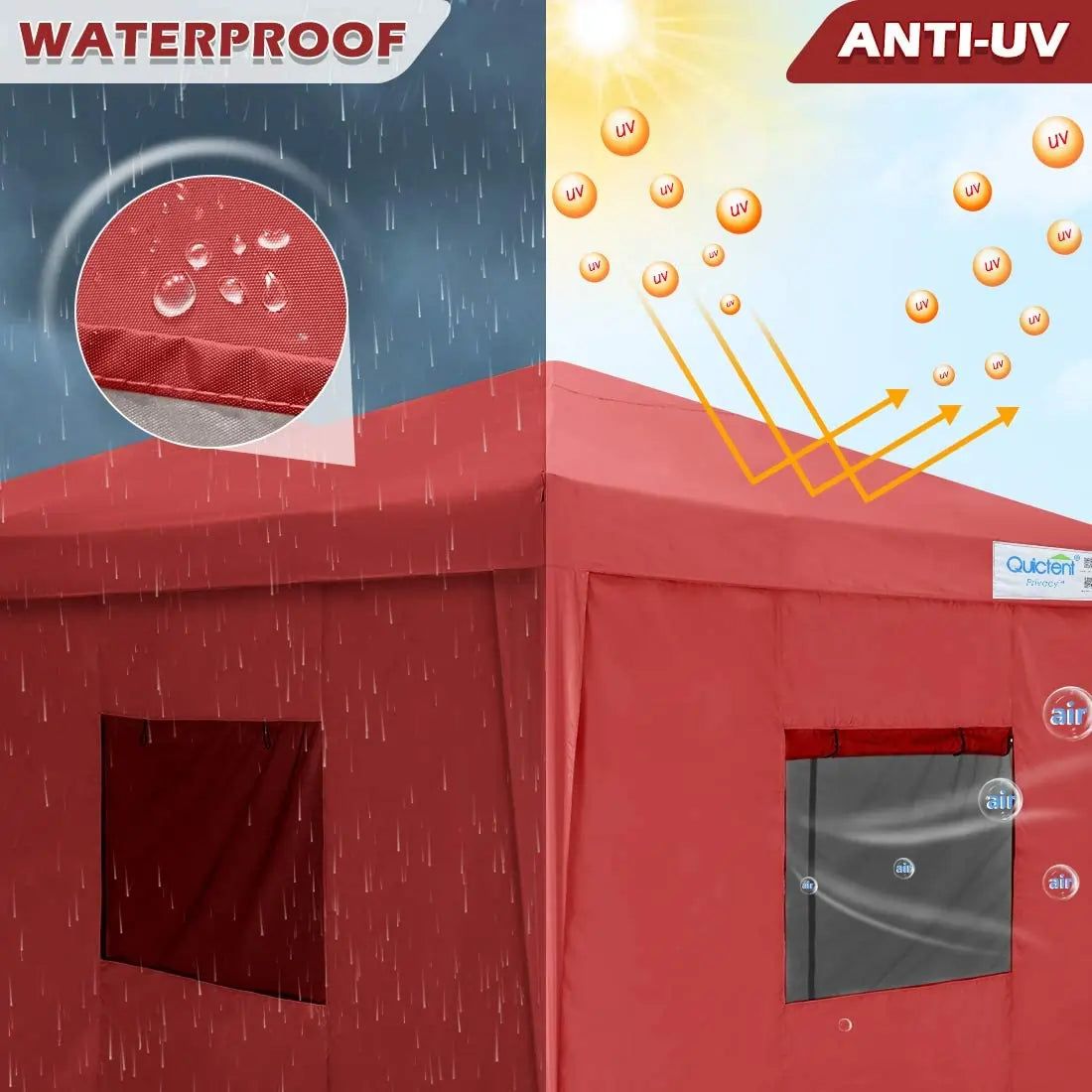 red 10x20 canopy tent anti UV fabric#color_wine red