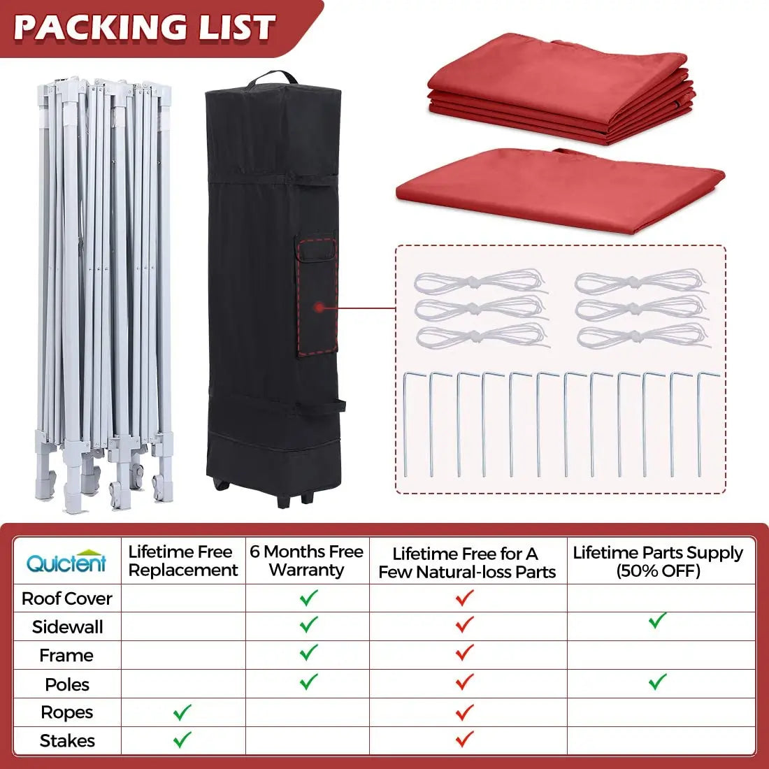 red 10x20 canopy tent with sides package#color_wine red