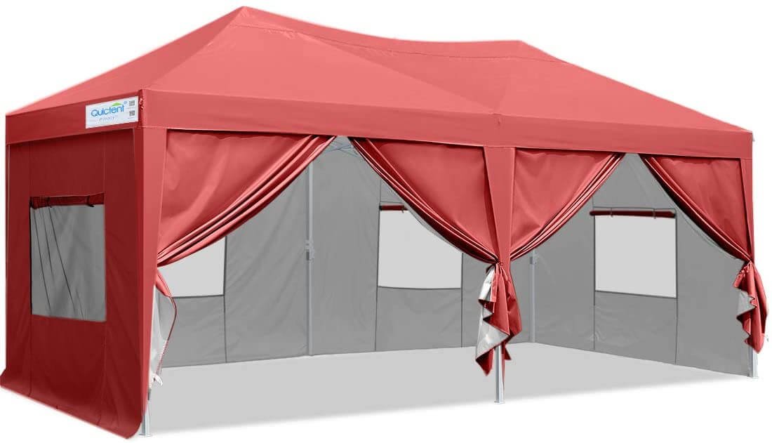 Burgundy Privacy 10x20 Pop Up Canopy#color_wine red