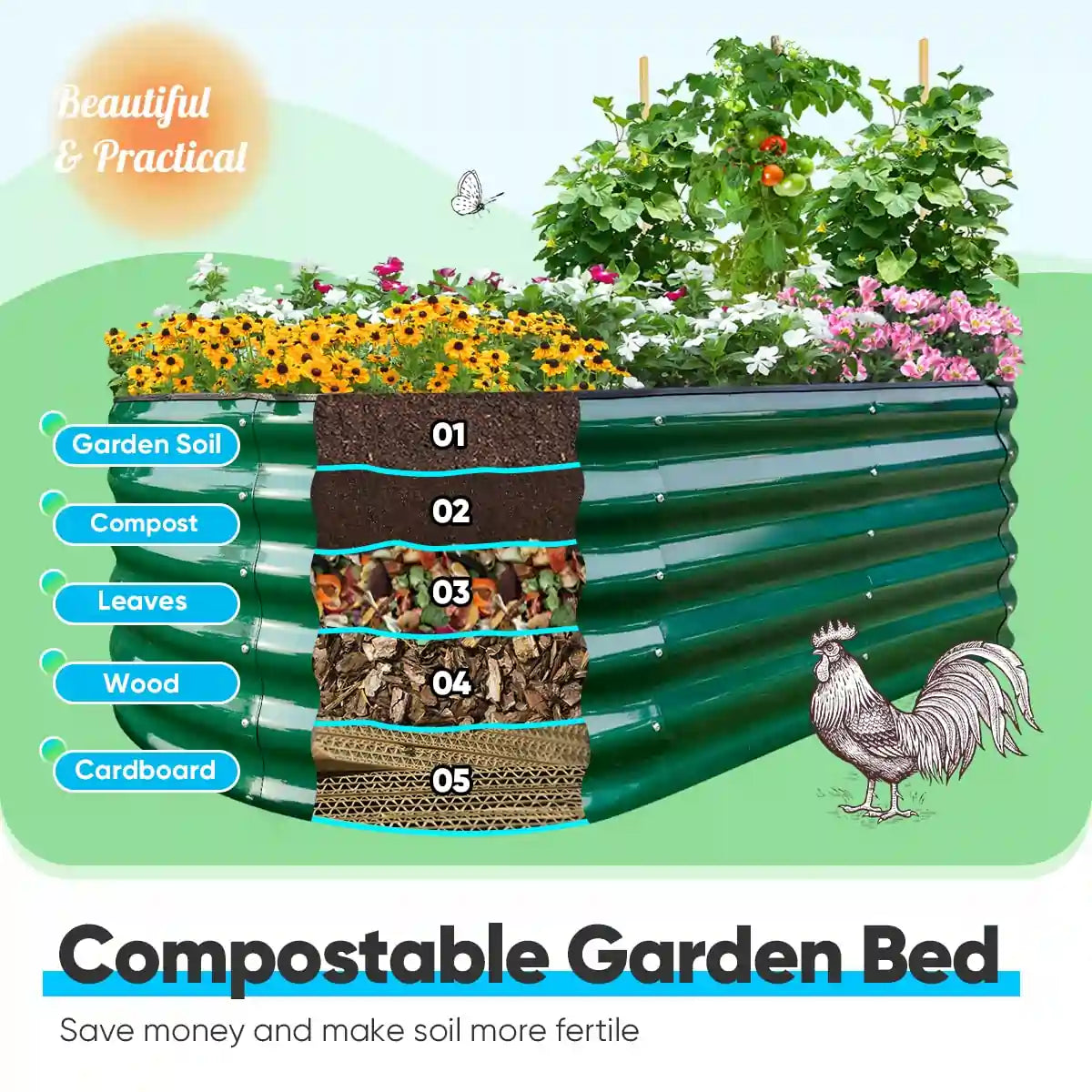 green garden bed for compost#color_dark green