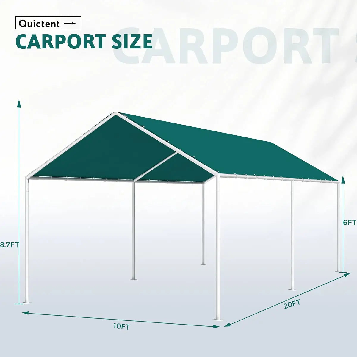 basic car canopy size#color_green