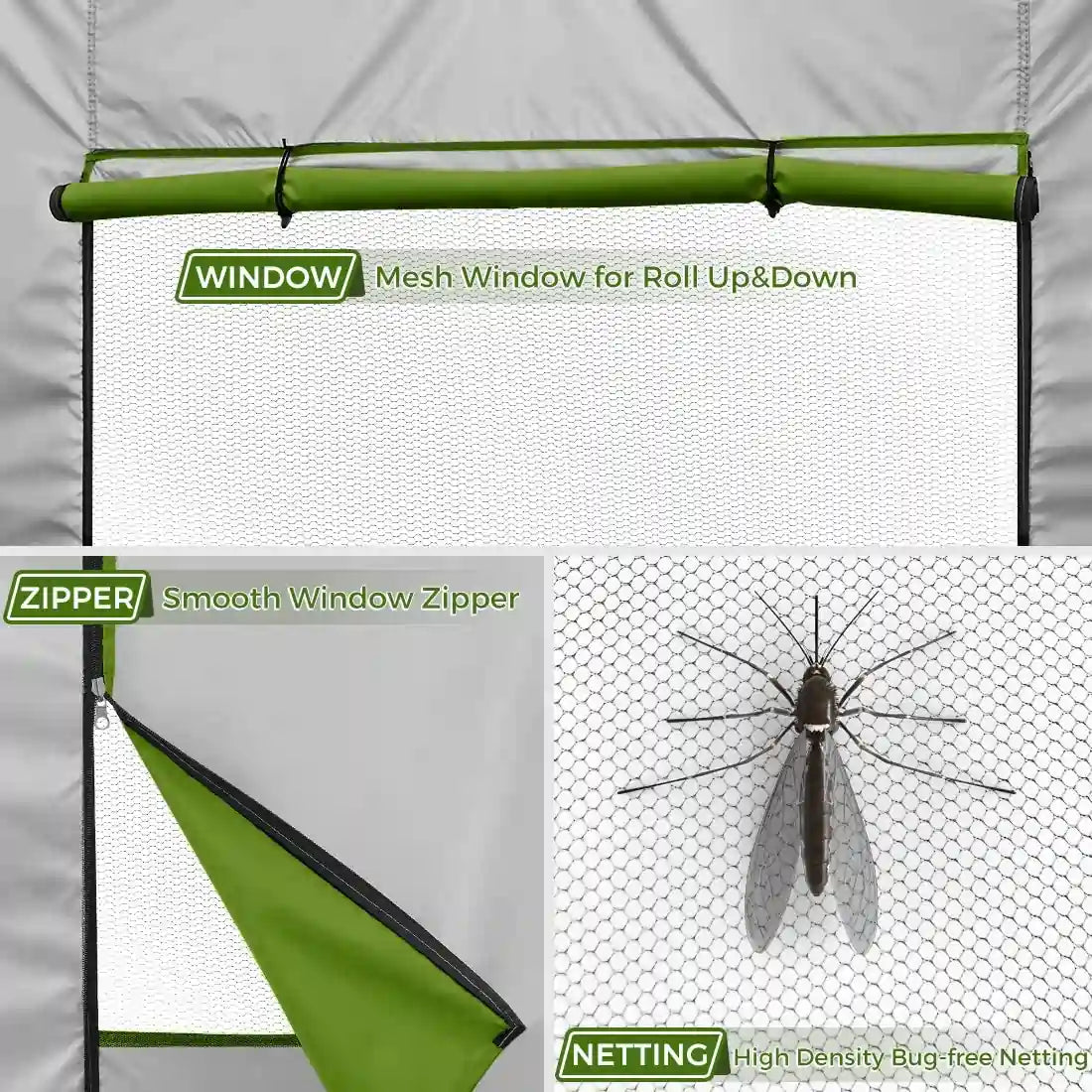 green 10x20 pop up canopy with sides window#color_green