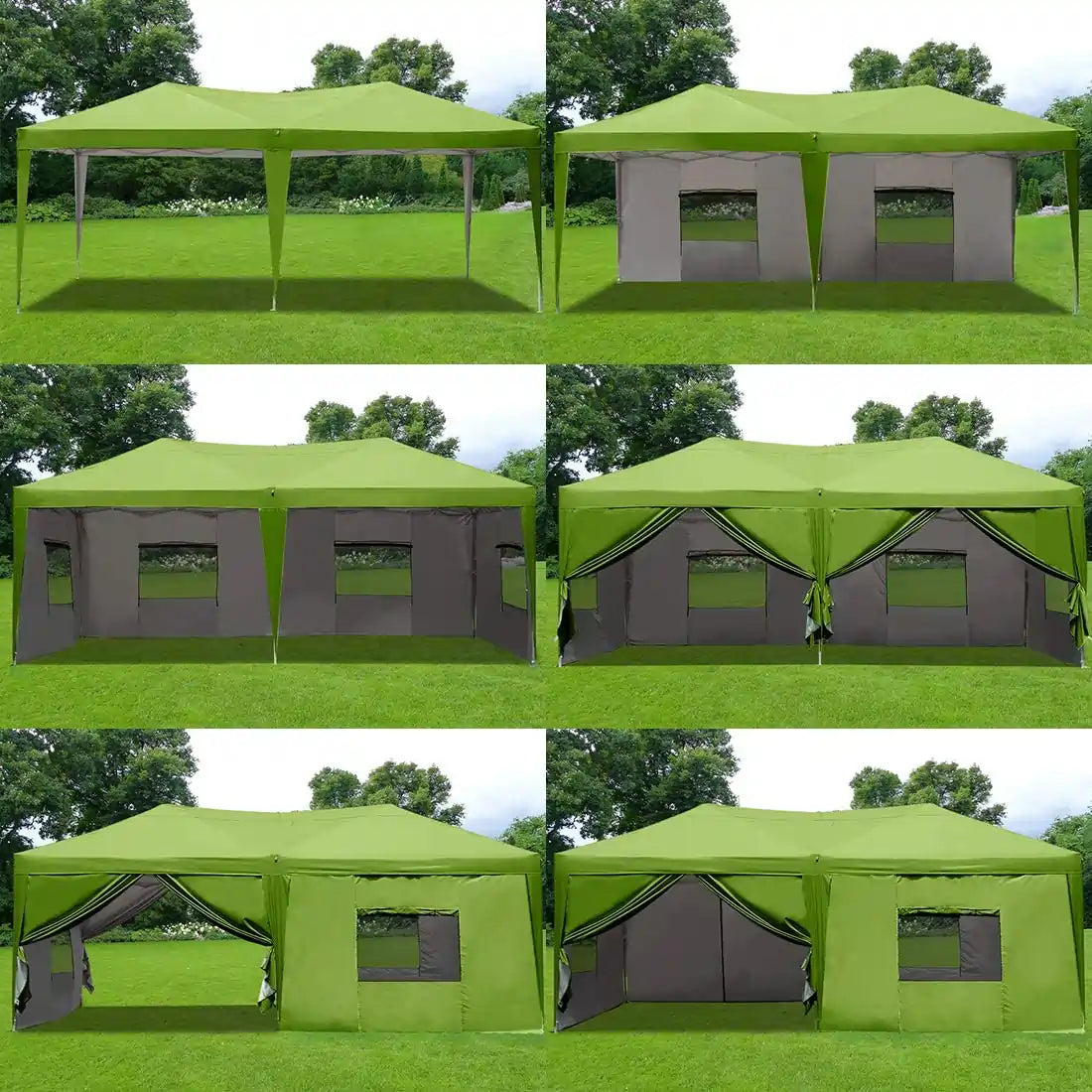green 10x20 canopy tent with removable sidewall#color_green