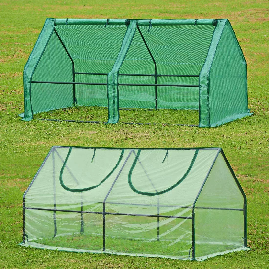 Mini greenhouse with two covers