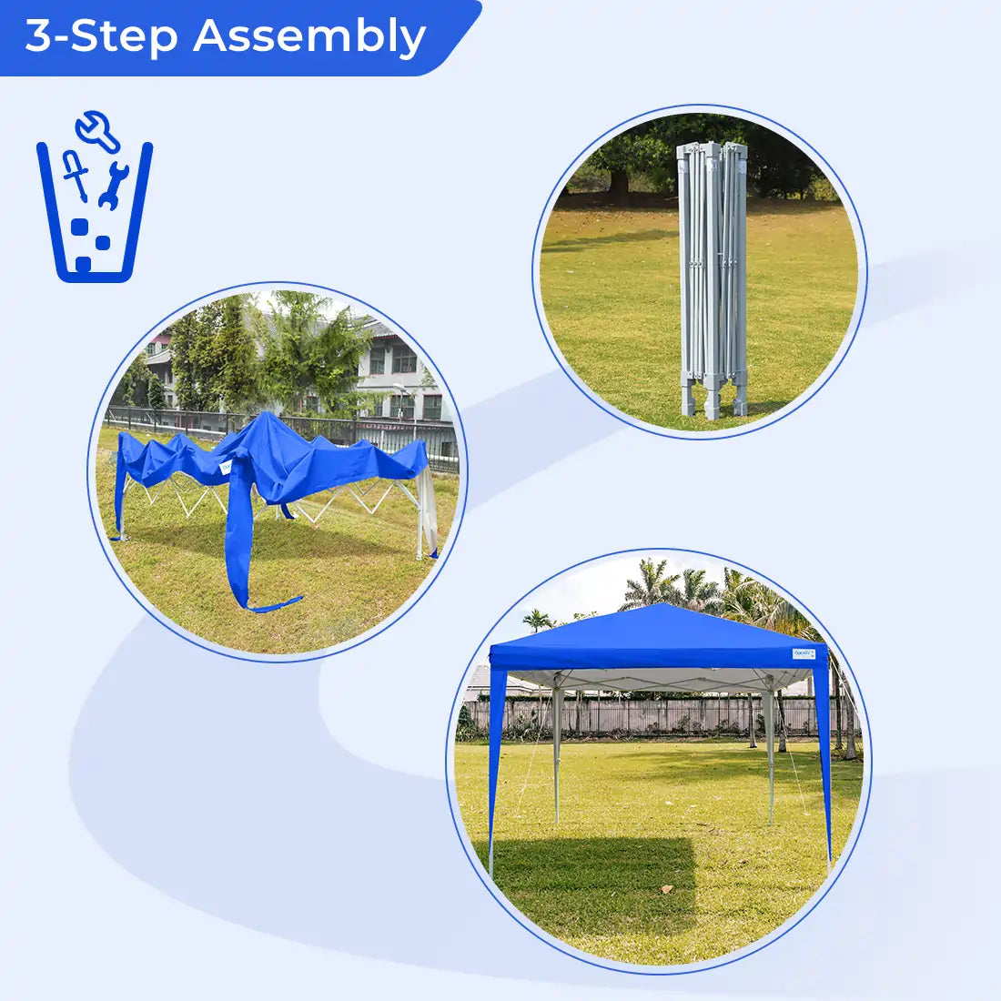 Blue 10x10 canopy without sidewall assembly steps#color_ royal blue