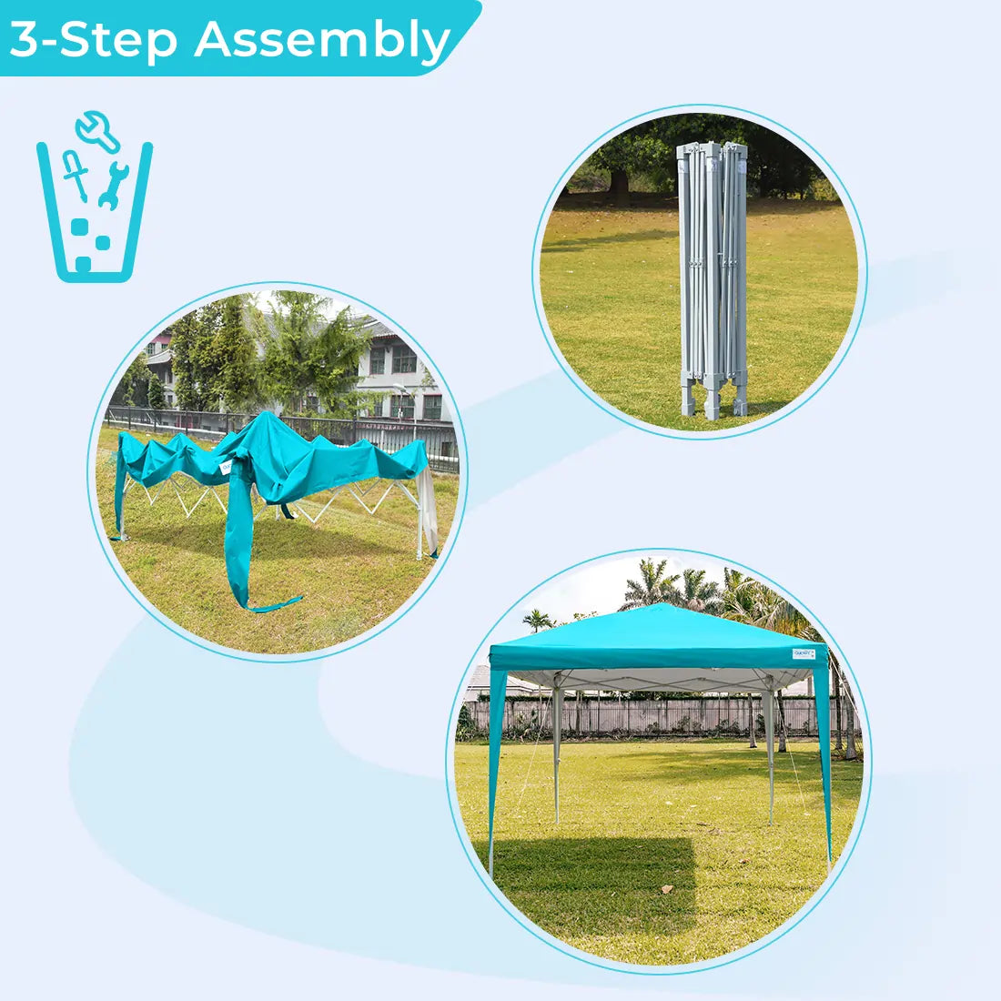 Turquoise 10x10 no side tent set up guide#color_turquoise