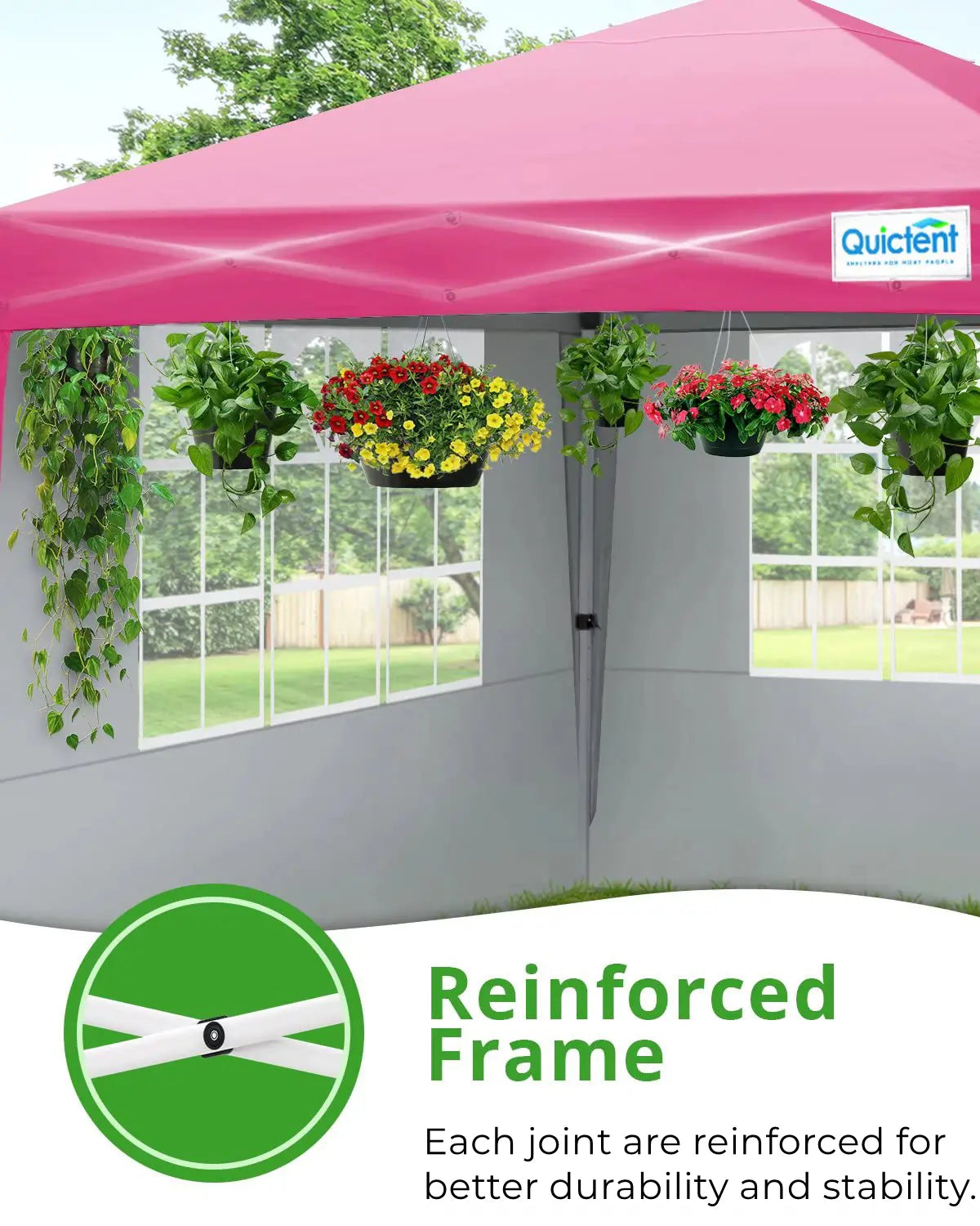 pink 10x10 canopy tent upgraded frame#color_pink