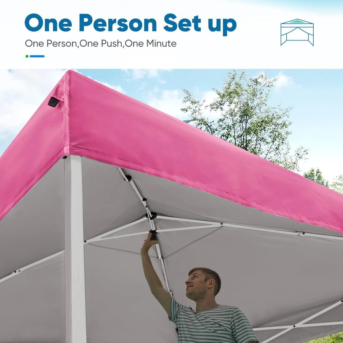 pink 10x10 canopy tent upgraded frame#color_pink