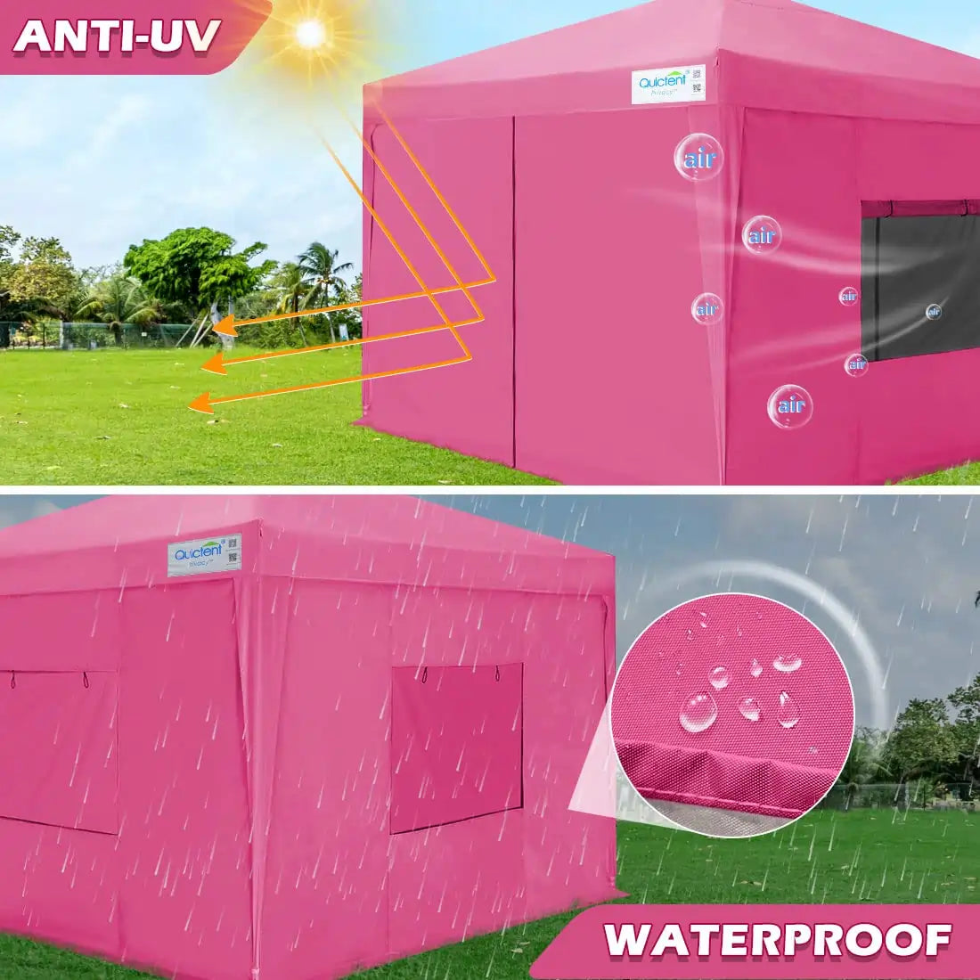 pink 8x8 pop up canopy with sides#color_pink