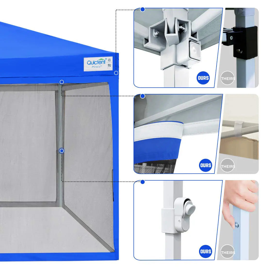 blue 10x10 mesh tent details#color_royal blue