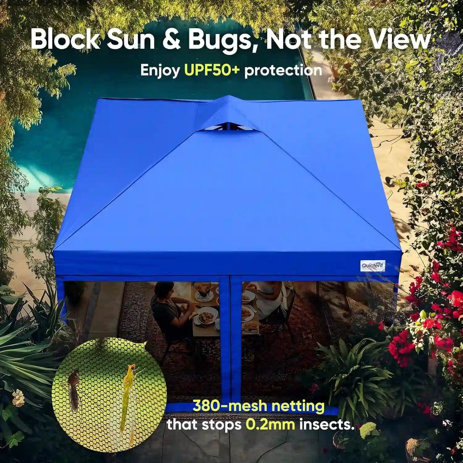 blue 10x10 mesh tent details#style_royal blue