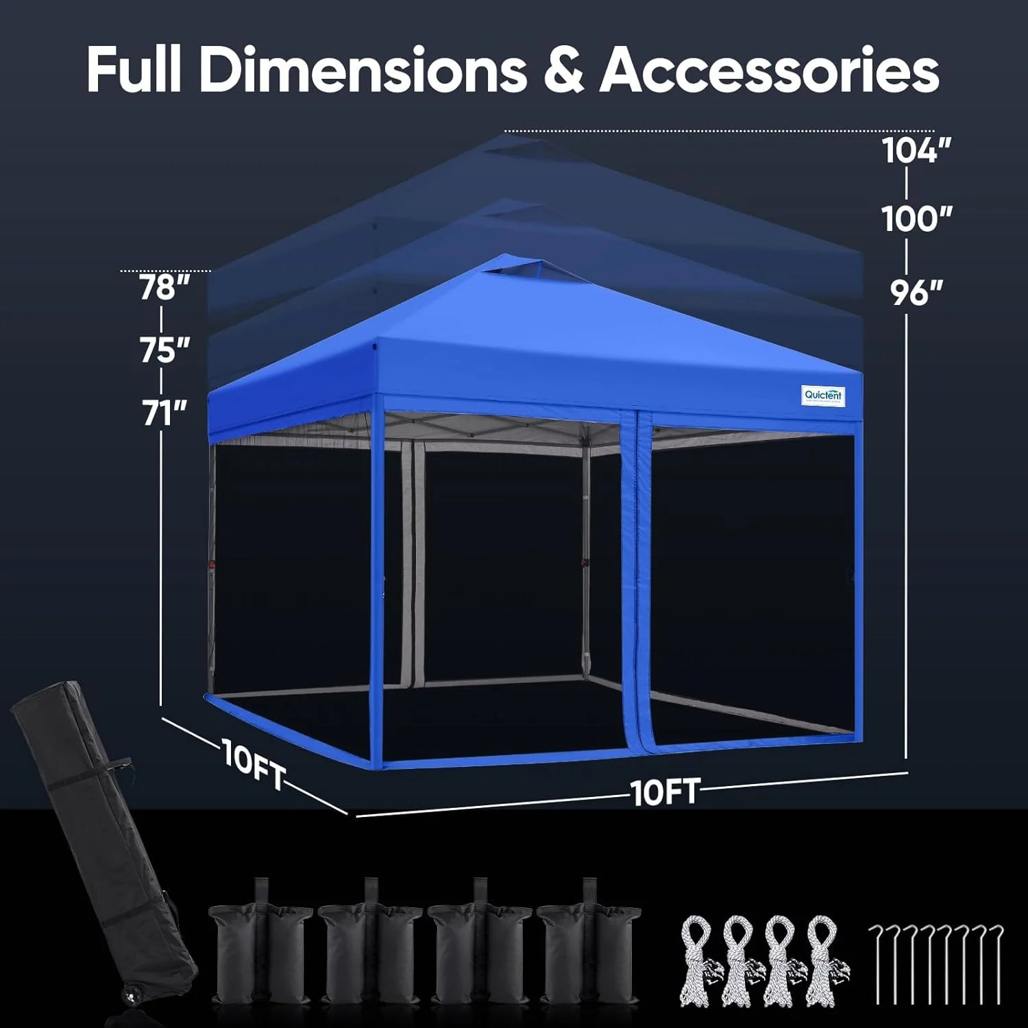 Blue canopy tent size#style_royal blue